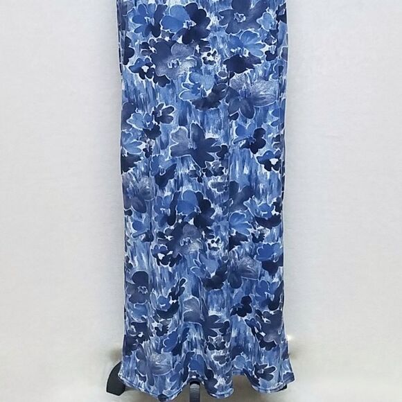 VINTAGE Twisted Paris Blue Floral Sash Maxi Dress - Picture 7 of 16